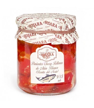 Pimientos cherry rellenos de bonito del norte 250g Rosara